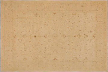 handmade Traditional Kafkaz Chobi Ziegler Beige Beige Hand Knotted RECTANGLE 100% WOOL area rug 9 x 12
